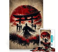 Samurai Silhouette with Torii Gate 1000 Piece Jigsaw Puzzle for Teenagers Strong Logic Toy Serene Time Clear Edge Creative Gift (50x75cm)