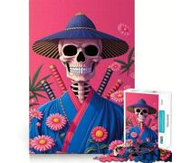 Samurai Skeleton 1000 Piece Jigsaw Puzzle for Adults Memory Gain Gentle Leisure Design Assembly Art Collection Piece (38x26cm)