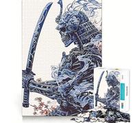 Samurai Skeleton 1000 Pieces Jigsaw Puzzles for Adults Fine Logic Toy Leisure Time Neat Edge Art Collectible (38x52cm)