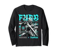 Samurai Skeleton Fearless Warrior Fury Sword Streetwear Long Sleeve T-Shirt