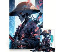 Samurai Skeleton Jigsaw Puzzles 1000 Piece for Teenagers Strong Logic Toy Mental Relax Clear Edge Stylish Gift (50x75cm)