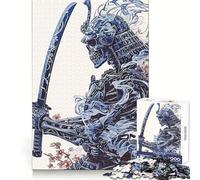 Samurai Skeleton Jigsaw Puzzles 1000 Pieces for Adults Boost Memory Peaceful Fun Premium Cut Memorable Gift (38x26cm)