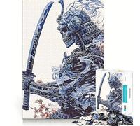 Samurai Skeleton Jigsaw Puzzles 1000 Pieces for Adults Boost Memory Peaceful Fun Premium Cut Memorable Gift (38x26cm)