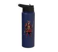 Samurai Skeleton Katana Sword Japanese Warrior Historical Stainless Steel Insulated Water Bottle
