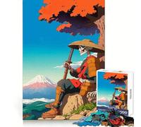 Samurai Skeleton Mountain View Jigsaw Puzzles 1000 Pieces for Adults Strengthen Recall Calm Mind Quality Edge Warm Surprise (50x75cm)