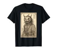 Samurai Skeleton Pumpkin Japanese Ukiyo-e Bushido T-Shirt