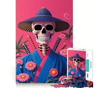 Samurai Skeleton Puzzle for Teenagers 1000 Pieces Smart Reason Toy Stress Release Sharp Edge Birthday Gift (38x52cm)