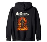 Samurai Skeleton Warrior Do Not Fear Death Katana Zip Hoodie