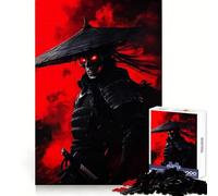 Samurai Skeleton with Red Eyes 1000 Piece Jigsaw Puzzles for Teenagers Jigsaw Think Toy Together Fun Sharp Cut Art Collectible (50x75cm)