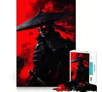 Samurai Skeleton with Red Eyes Jigsaw Puzzles 1000 Piece for Teenagers Strong Logic Toy Mental Relax Clear Edge Stylish Gift (38x26cm)