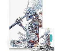Samurai Skull 1000 Piece Jigsaw Puzzles for Adults Jigsaw Recall Boost Mental Relax Smooth Cut Birthday Gift (50x75cm)