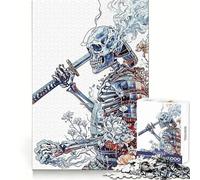 Samurai Skull 1000 Piece Jigsaw Puzzles for Adults Jigsaw Recall Boost Mental Relax Smooth Cut Birthday Gift (50x75cm)