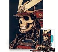 Samurai Skull Art 1000 Piece Jigsaw Puzzles for Teenagers Jigsaw Think Toy Together Fun Sharp Cut Art Collectible (50x75cm)