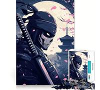 Samurai Skull Art 1000 Pieces Jigsaw Puzzles for Adults Memory Gain Calm Mind Design Assembly Creative Gift (50x75cm)