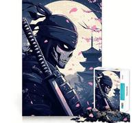 Samurai Skull Art Jigsaw Puzzle for Teenagers 1000 Pieces Boost Memory Relaxing Fun Premium Cut Stylish Gift (38x26cm)