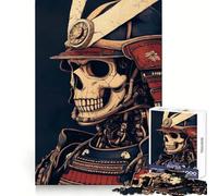 Samurai Skull Art Jigsaw Puzzle for Teenagers 1000 Pieces Mind Skill Toy Gentle Leisure Design Assembly Premium Gift (38x52cm)