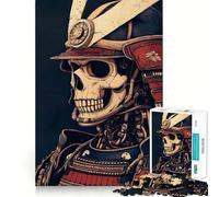 Samurai Skull Art Jigsaw Puzzle for Teenagers 1000 Pieces Mind Skill Toy Gentle Leisure Design Assembly Premium Gift (38x52cm)