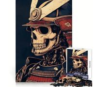 Samurai Skull Art Jigsaw Puzzles 1000 Pieces for Adults Memory Gain Anxiety Relief Design Assembly Artistic Gift (38x26cm)
