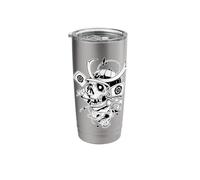 Samurai Skull Warrior Hannya Oni Mask Tattoo Stainless Steel Insulated Tumbler