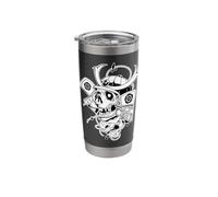 Samurai Skull Warrior Hannya Oni Mask Tattoo Stainless Steel Insulated Tumbler