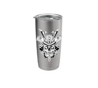 Samurai Skull Warrior Japanese Tattoo Stainless Steel Insulated Tumbler