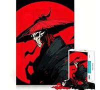 Samurai Skull with Red Sun 1000 Piece Jigsaw Puzzle for Adults Memory Gain Gentle Leisure Design Assembly Art Collection Piece (38x26cm)