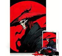 Samurai Skull with Red Sun 1000 Piece Jigsaw Puzzle for Adults Memory Gain Gentle Leisure Design Assembly Art Collection Piece (38x26cm)