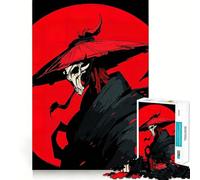 Samurai Skull with Red Sun Jigsaw Puzzle for Teenagers 1000 Pieces Boost Recall Tension Relief Tight Edge Fine Art Piece (50x75cm)