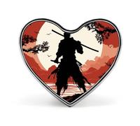 Samurai Snowflakes And Christmas Trees Lapel Pin - Heart Shape Brooch Pins for Men & Women Suit Accessories, 1" Lightweight Enamel Lapel Pins Buttons for Backpacks, Hats, Bags, Lanyards