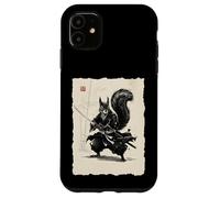 Samurai Squirrel Japanese Warrior Ink Art Vintage Ukiyo-e Case for iPhone 11