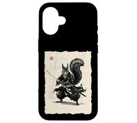 Samurai Squirrel Japanese Warrior Ink Art Vintage Ukiyo-e Case for iPhone 16