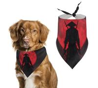 Samurai Standing in Rain Cute Dog Bandanna Scarf Printed Adjustable Triangle Pet Kerchief for Dogs And Cats