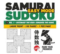 Samurai Sudoku Large Print Puzzle Book for Adults and Seniors: 100 Easy Samurai Style Puzzles to Train Your Brain | Volume 1 Beginner Logic Games: A ... Puzzles with Solutions (Easy, Medium, Hard))