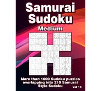 Samurai Sudoku Puzzle Book: Medium Samurai Style Sudoku Variations for Adults