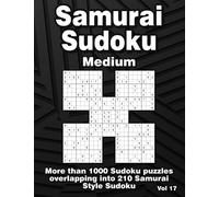 Samurai Sudoku Puzzles for Adults: 210 Medium Samurai Style Variations