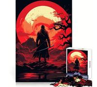 Samurai Sunset Japan Jigsaw Puzzle for Teenagers 1000 Pieces Boost Memory Relaxing Fun Premium Cut Stylish Gift (38x52cm)