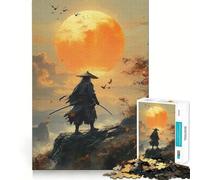 Samurai Sunset Landscape Hard Jigsaw Puzzle for Adults 1000 Pieces Fine Logic Toy Calm Fun Neat Edge Thoughtful Gift (38x52cm)