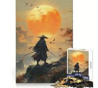 Samurai Sunset Landscape Hard Jigsaw Puzzle for Adults 1000 Pieces Fine Logic Toy Calm Fun Neat Edge Thoughtful Gift (38x52cm)