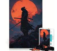 Samurai Sunset Landscape Jigsaw Puzzles 1000 Pieces for Adults Strengthen Memory Group Joy Clean Edge Stylish Gift (38x26cm)