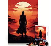 Samurai Sunset Silhouette 1000 Piece Jigsaw Puzzles for Teenagers Jigsaw Wise Think Toy Relax Time Clear Cut Festival Gift (38x52cm)