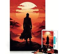 Samurai Sunset Silhouette 1000 Piece Jigsaw Puzzles for Teenagers Jigsaw Wise Think Toy Relax Time Clear Cut Festival Gift (38x52cm)