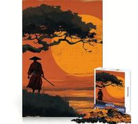 Samurai Sunset Silhouette 1000 Piece Jigsaws for Adults Puzzle Strengthen Recall Stress Relief Quality Edge Bday Surprise (38x26cm)