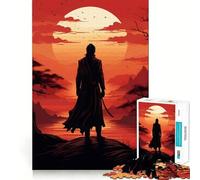 Samurai Sunset Silhouette 1000 Piece Jigsaws for Teenagers Puzzle Improve Recall Casual Relax Exact Edge Stylish Gift (50x75cm)