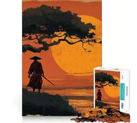 Samurai Sunset Silhouette Hard Jigsaw Puzzle for Adults 1000 Pieces Intellect Toy Cozy Time Quality Cut (50x75cm)