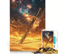 Samurai Sword in Desert Jigsaw Puzzles for Adults1000 Pieces Improve Memory Relax Mind Sharp Edge Art Collection Piece (38x26cm)