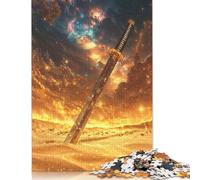 Samurai Sword in Desert Puzzle Stress Reliever 100% Recycled Cardboard Jigsaw Puzzle for Adult Children Unique Gift 1000pcs (75x50cm)