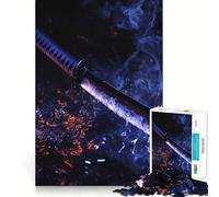 Samurai Sword in Water 1000 Teenager Pieces Jigsaw Puzzle Memory Boost Calm Escape Pattern Assembly Warm Surprise (50x75cm)