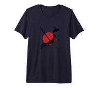 Samurai Sword Over Japan Map Tradition Meets Modernity Premium T-Shirt