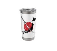 Samurai Sword Over Japan Map Tradition Meets Modernity Stainless Steel Insulated Tumbler