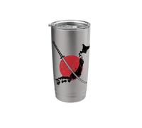 Samurai Sword Over Japan Map Tradition Meets Modernity Stainless Steel Insulated Tumbler